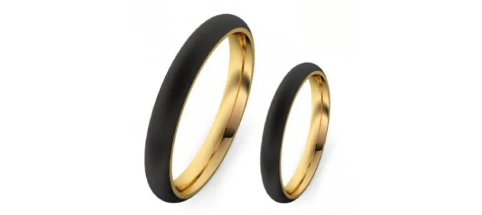 ALIANZAS CARBONO Y ORO AMARILLO