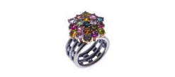 ANILLO TURMALINAS MULTICOLOR