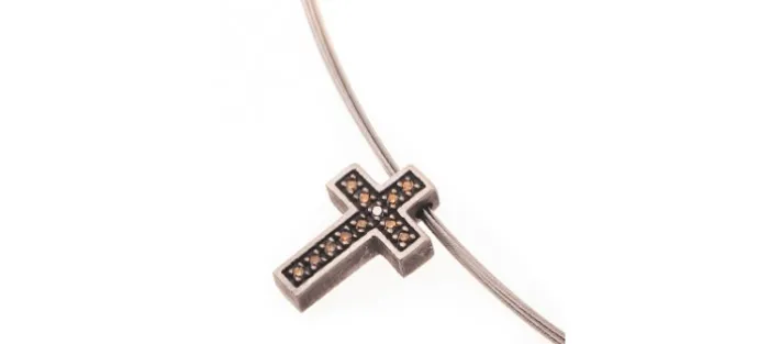 COLGANTE CRUZ BRILLANTES COÑAC