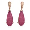 PENDIENTES AMAZON ROJO EN PLATA ROSA