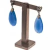 PENDIENTES CALCEDONIA AZUL