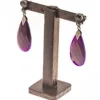 PENDIENTES CALCEDONIA MORADA