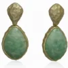 PENDIENTES FLAT CON AMAZONITAS VERDES