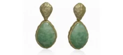 PENDIENTES FLAT CON AMAZONITAS VERDES