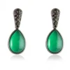 PENDIENTES GISELLE VERDE EN PLATA NEGRA