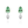 PENDIENTES IRIA VERDE PLATA