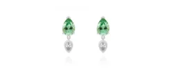 PENDIENTES IRIA VERDE PLATA