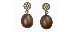 PENDIENTES LIA CON PERLA CHOCOLATE