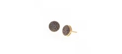 PENDIENTES ORO ROSA BLACK BOTTON XL