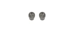PENDIENTES RAIVE BOTON CALAVERA MARRON