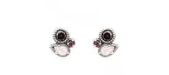 PENDIENTES RAIVE BOTON OJO DE GATO ROSA