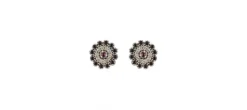 PENDIENTES RAIVE ROSETON GRANATE