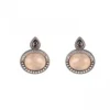 PENDIENTES SUNFIELD FEUILLE ROSE
