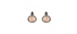 PENDIENTES SUNFIELD FEUILLE ROSE