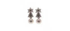 PENDIENTES VIRGEN PERLA GRIS