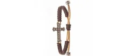 PULSERA CROSS BROWN XL