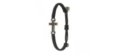 PULSERA CRUZ DIAMANTES NEGROS