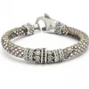 PULSERA CUERO PLATA GOTAS