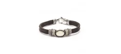 PULSERA RAIVE CUERO OJO BLANC