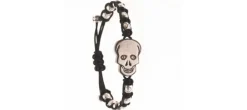PULSERA SKULL BRILLANTES MARRONES