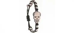PULSERA SKULL BRILLANTES MARRONES