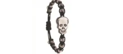 PULSERA SKULL BRILLANTES NEGROS