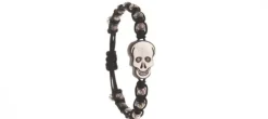 PULSERA SKULL BRILLANTES NEGROS