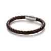 PULSERA TENO CUERO MARRON TRENZADO