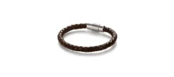 PULSERA TENO CUERO MARRON TRENZADO