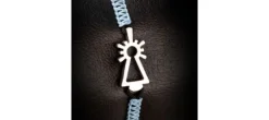 PULSERA VIRGEN NYLON AZUL CLARO