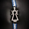 PULSERA VIRGEN NYLON BLANCA/AZUL