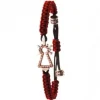 PULSERA VIRGEN NYLON BRILLANTES CO&Ntilde;AC BURDEOS