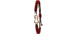 PULSERA VIRGEN NYLON BRILLANTES CO&Ntilde;AC BURDEOS
