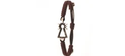 PULSERA VIRGEN NYLON CON BRILLANTES NEGRO