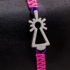 PULSERA VIRGEN NYLON ROSA/MORADA