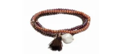 PULSERA ZEN MARRON Y ROJO